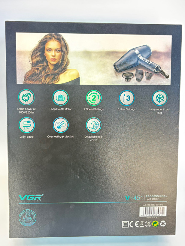 خرید سشوار وی جی آر v-451 با بهترین قیمت و ضمانت اصالت